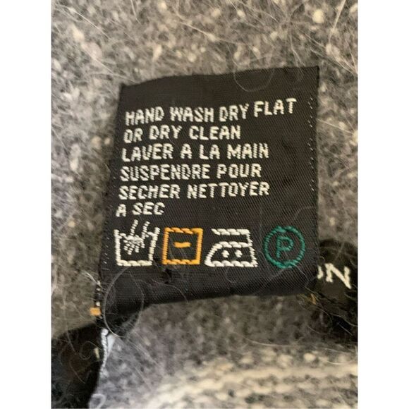 I.B. Diffusion Vintage Angora Blend Striped Cowl Neck Sweater Gray, White Size - Picture 9 of 12